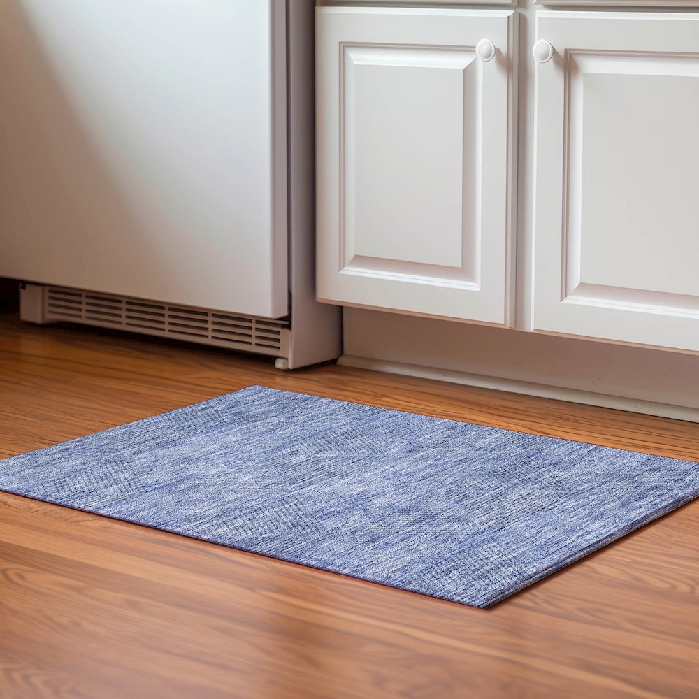 Premium Machine Washable Mayfield AMF777 Blue 1'8" x 2'6" Rug. Picture 5