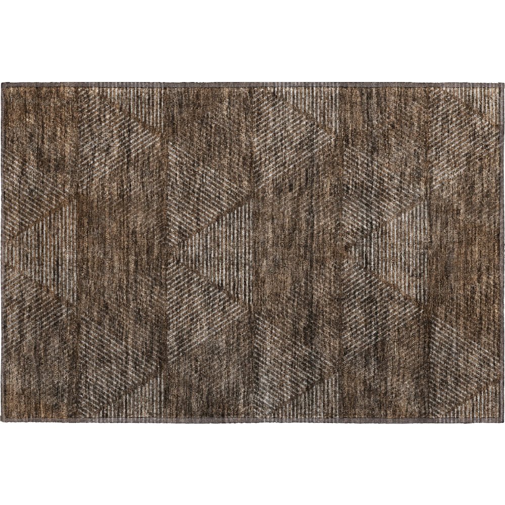 Premium Machine Washable Mayfield AMF777 Brown 1'8" x 2'6" Rug. Picture 1