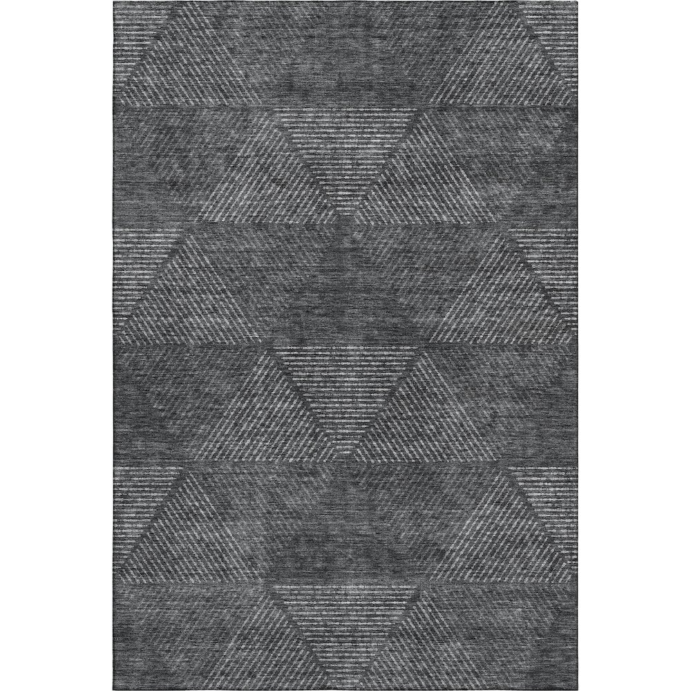 Premium Machine Washable Mayfield AMF777 Charcoal 2'6" x 3'10" Rug. Picture 1