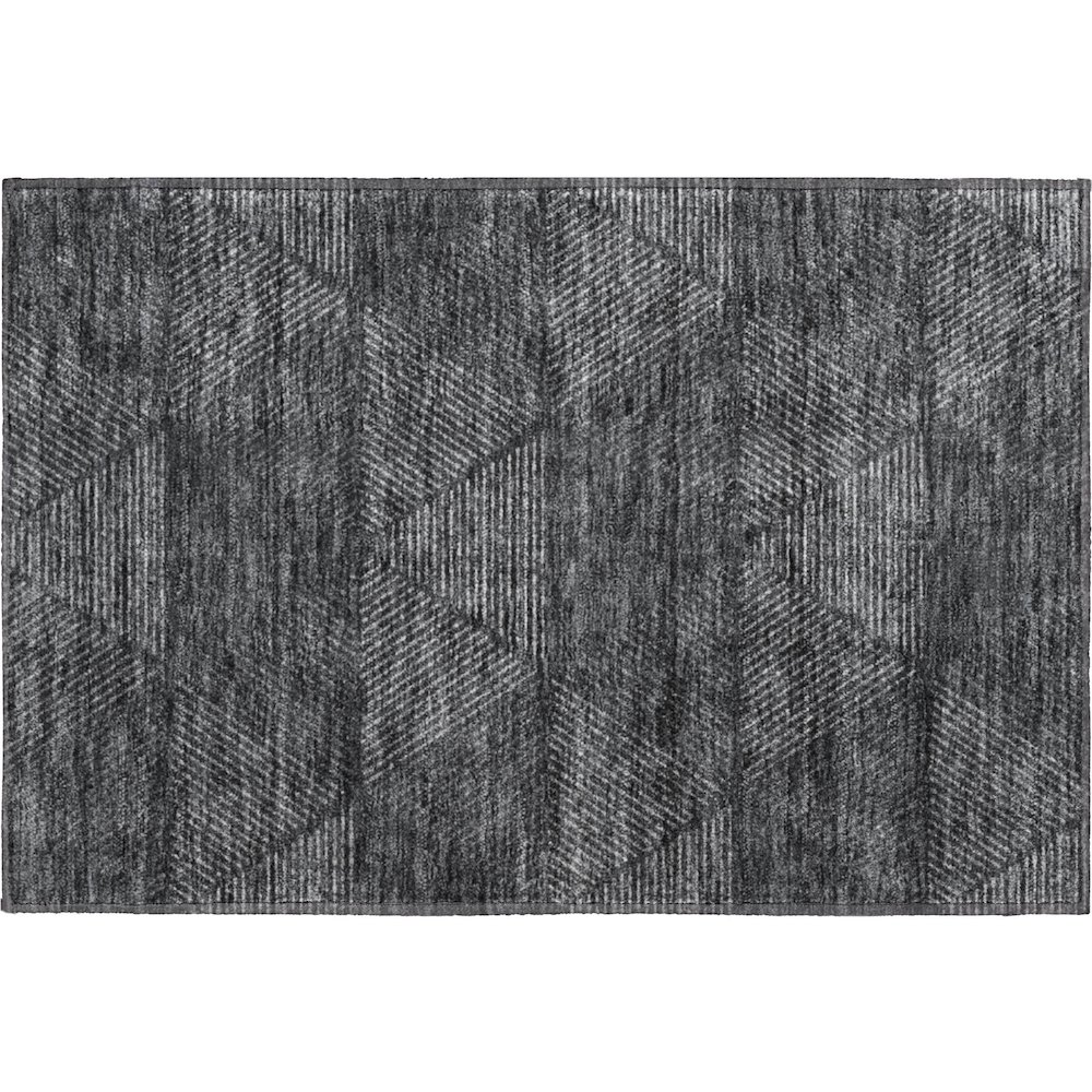 Premium Machine Washable Mayfield AMF777 Charcoal 1'8" x 2'6" Rug. Picture 1