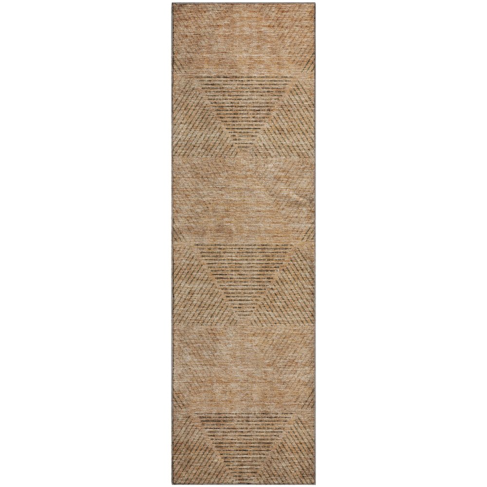 Premium Machine Washable Mayfield AMF777 Copper 2'3" x 7'6" Runner Rug. Picture 1