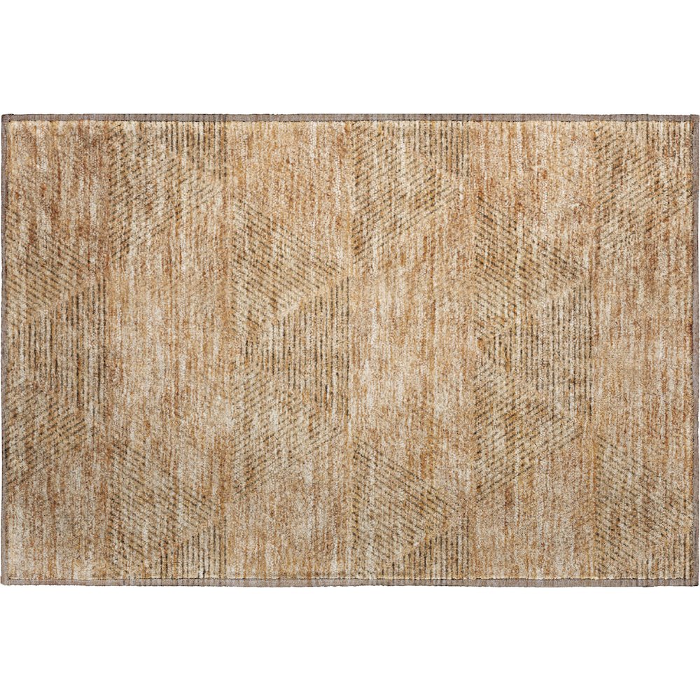 Premium Machine Washable Mayfield AMF777 Copper 1'8" x 2'6" Rug. Picture 1