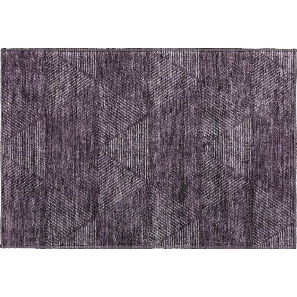Premium Machine Washable Mayfield AMF777 Eggplant 1'8" x 2'6" Rug. Picture 1
