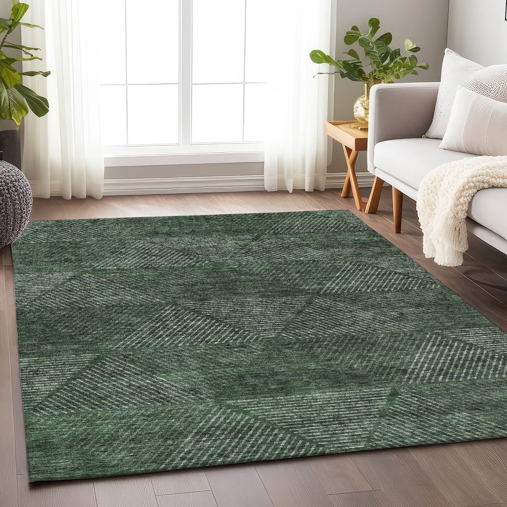 Premium Machine Washable Mayfield AMF777 Fern 2'6" x 3'10" Rug. Picture 6