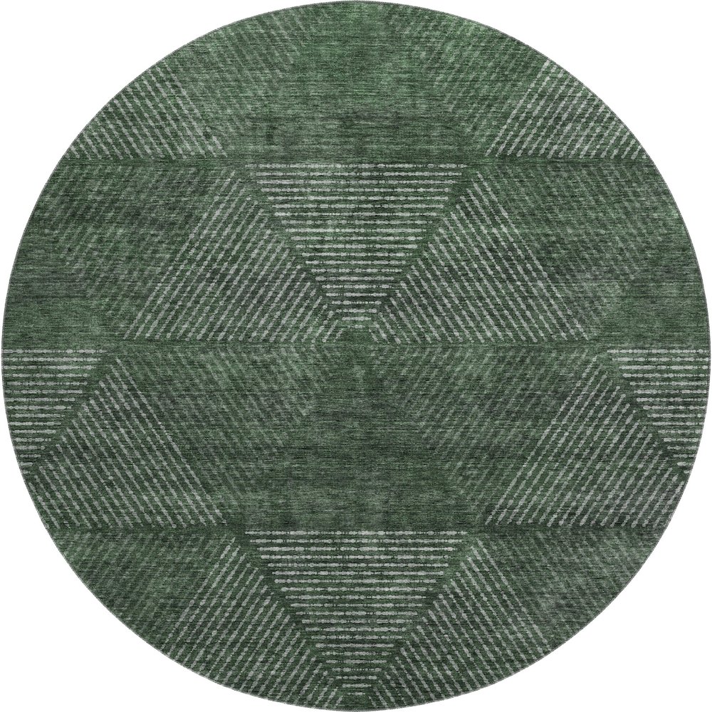 Premium Machine Washable Mayfield AMF777 Fern 8' x 8' Round Rug. Picture 1