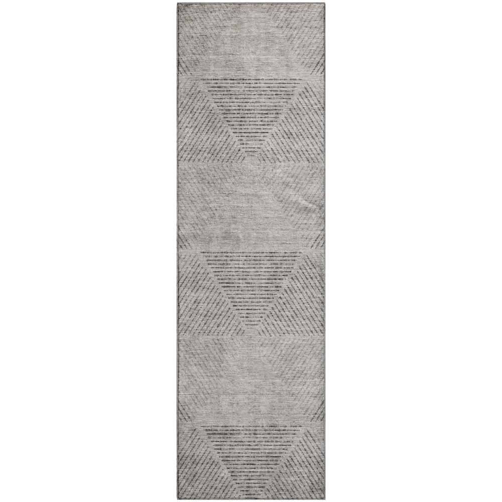 Premium Machine Washable Mayfield AMF777 Taupe 2'3" x 7'6" Runner Rug. Picture 1