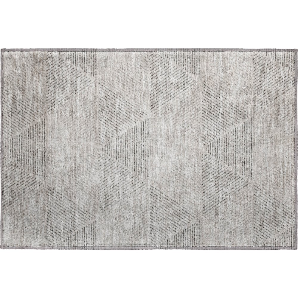 Premium Machine Washable Mayfield AMF777 Taupe 1'8" x 2'6" Rug. Picture 1