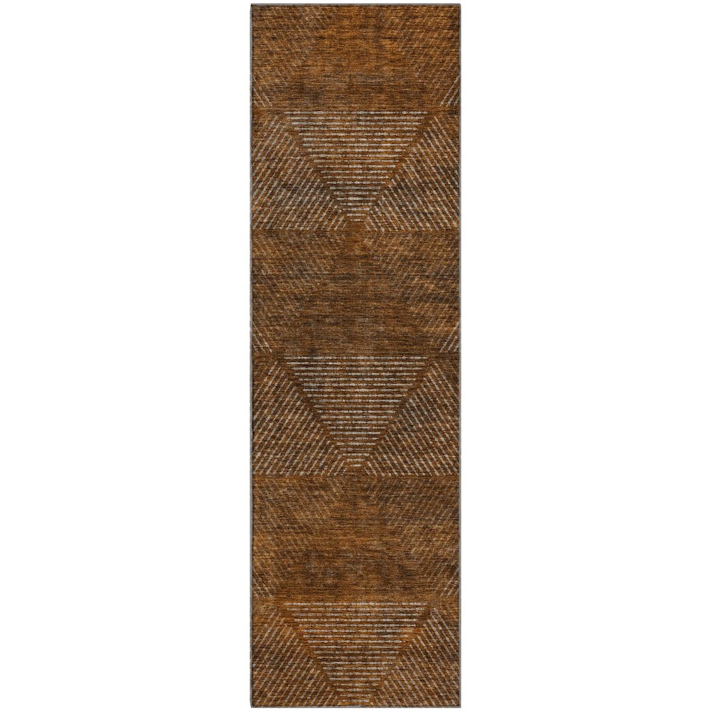 Premium Machine Washable Mayfield AMF777 Terracotta 2'3" x 7'6" Runner Rug. Picture 1