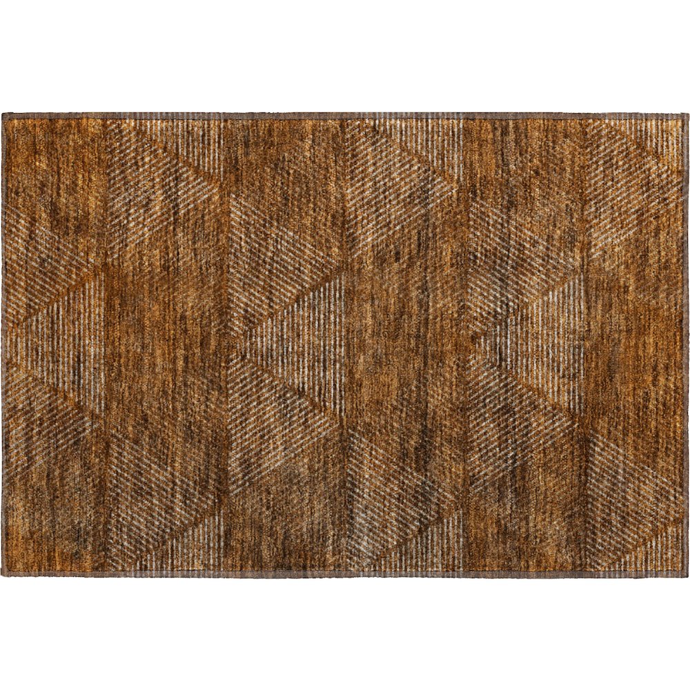 Premium Machine Washable Mayfield AMF777 Terracotta 1'8" x 2'6" Rug. Picture 1