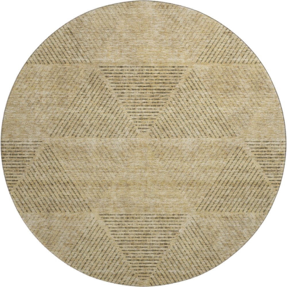 Premium Machine Washable Mayfield AMF777 Wheat 8' x 8' Round Rug. Picture 1