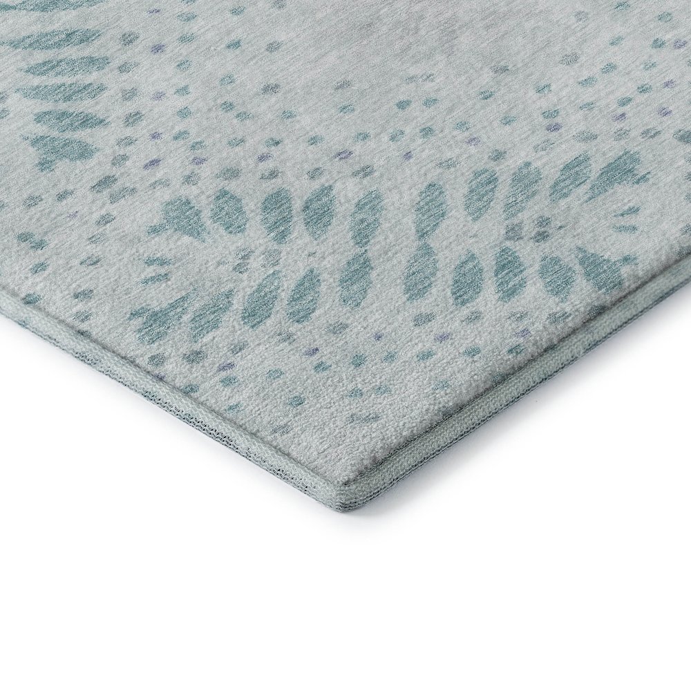 Premium Machine Washable Mayfield AMF778 Teal 1'8" x 2'6" Rug. Picture 3