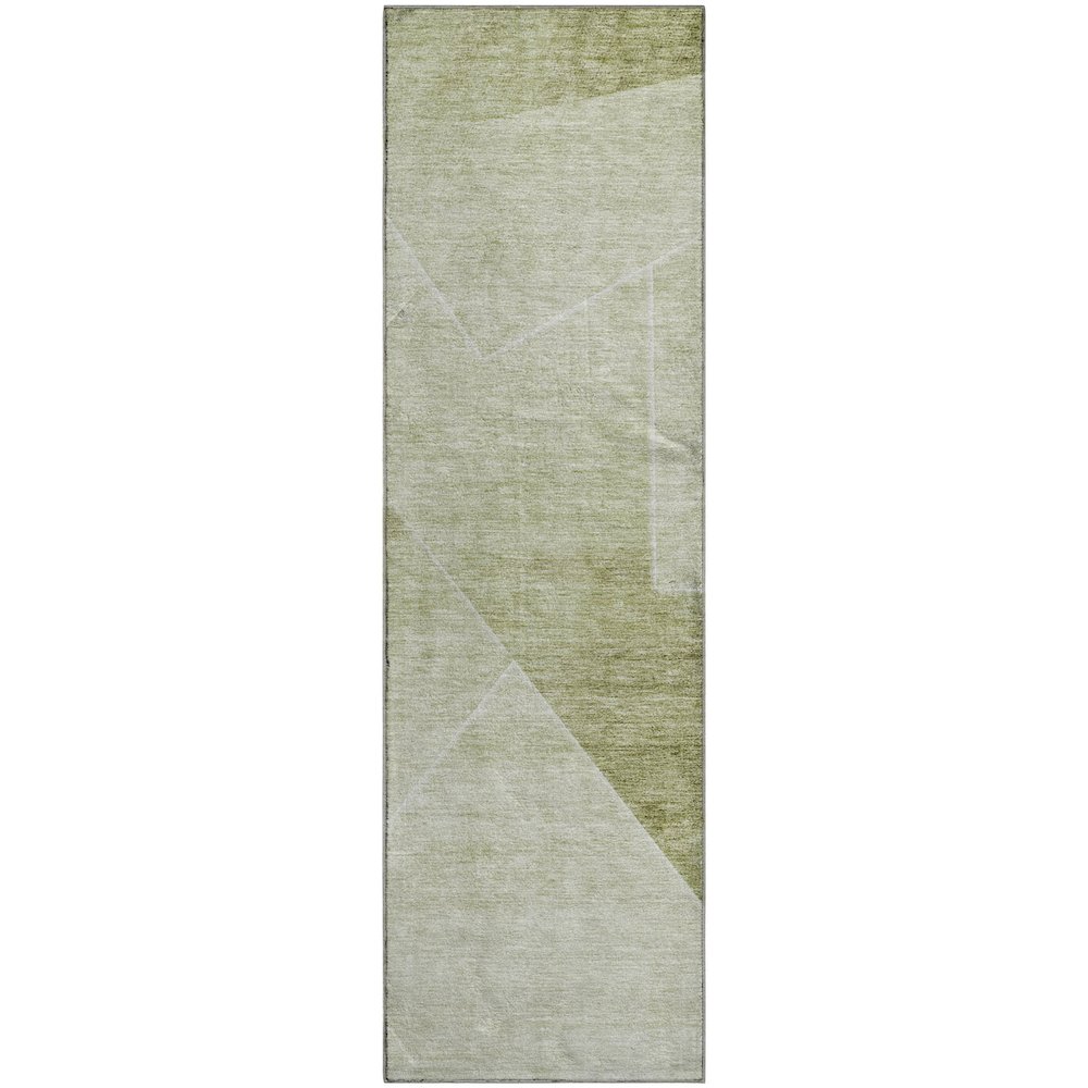 Premium Machine Washable Mayfield AMF779 Sage 2'3" x 7'6" Runner Rug. Picture 1