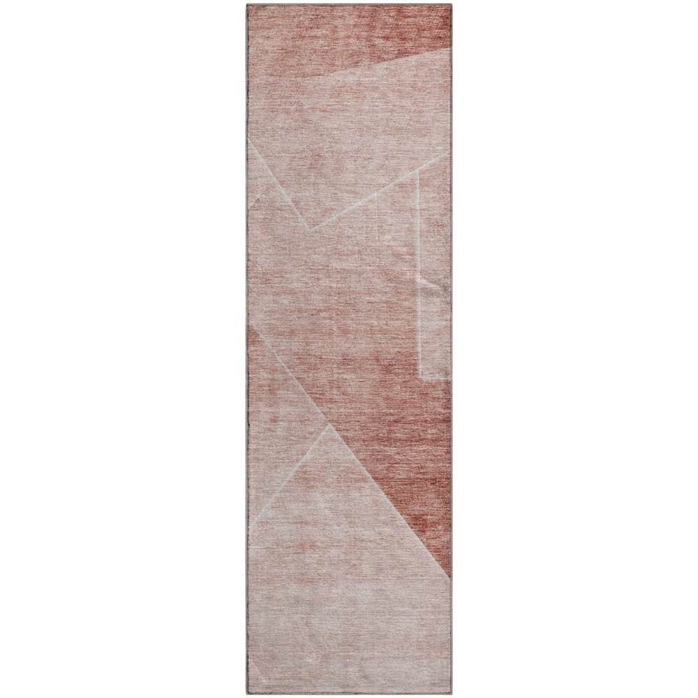 Premium Machine Washable Mayfield AMF779 Salmon 2'3" x 7'6" Runner Rug. Picture 1