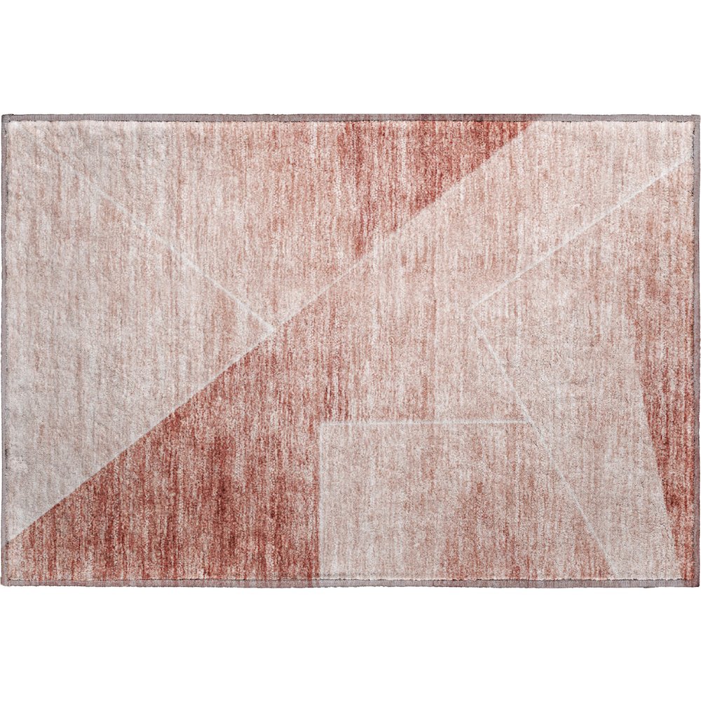 Premium Machine Washable Mayfield AMF779 Salmon 1'8" x 2'6" Rug. Picture 1