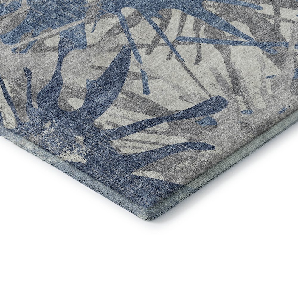 Premium Machine Washable Mayfield  Blue 1'8" x 2'6" Rug. Picture 3
