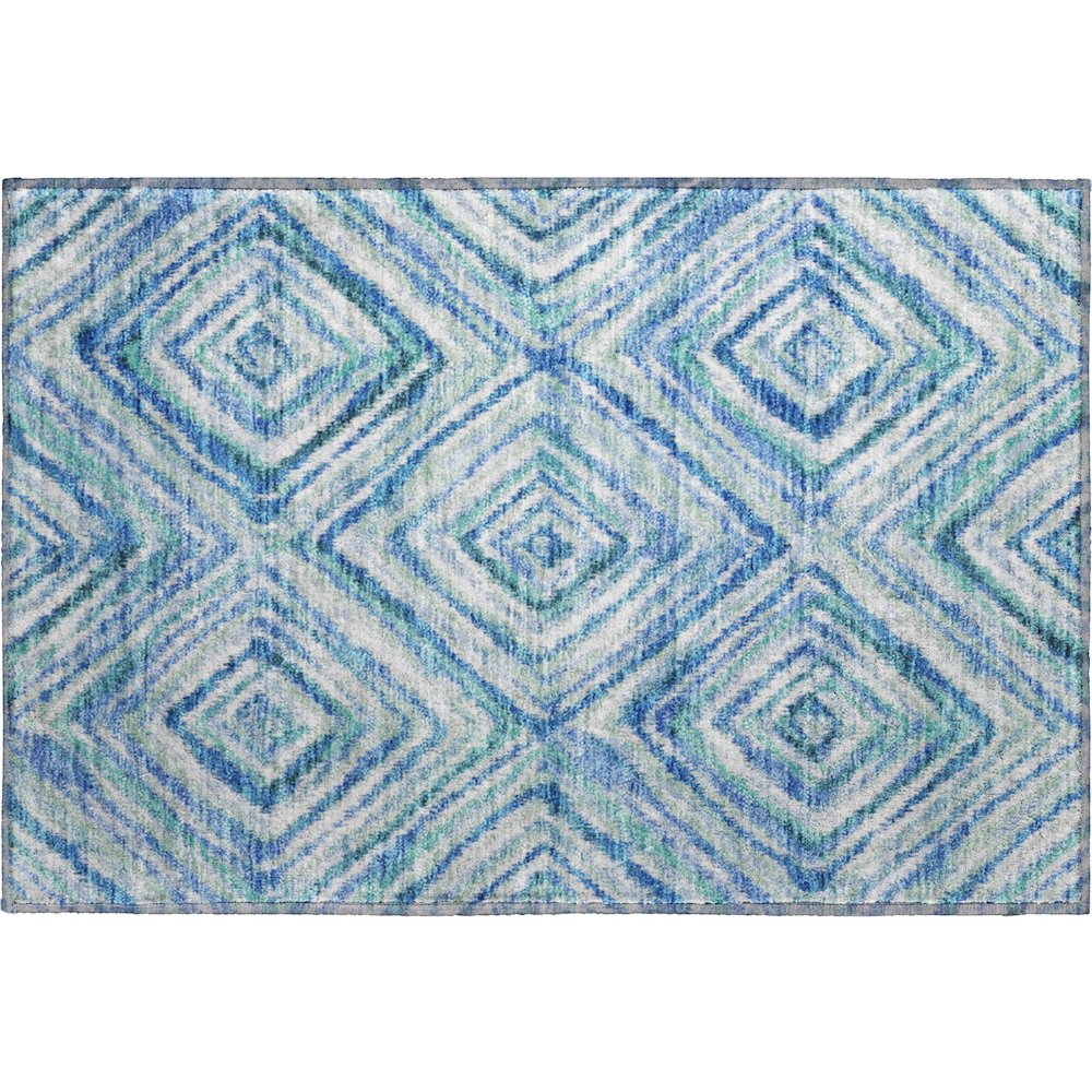 Premium Machine Washable Mayfield AMF780 Blue 1'8" x 2'6" Rug. Picture 1