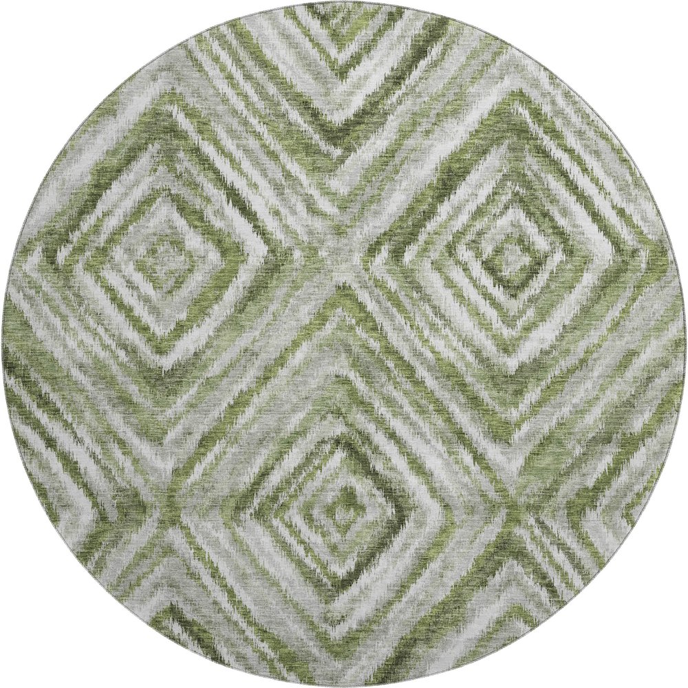 Premium Machine Washable Mayfield AMF781 Aloe 8' x 8' Round Rug. Picture 1