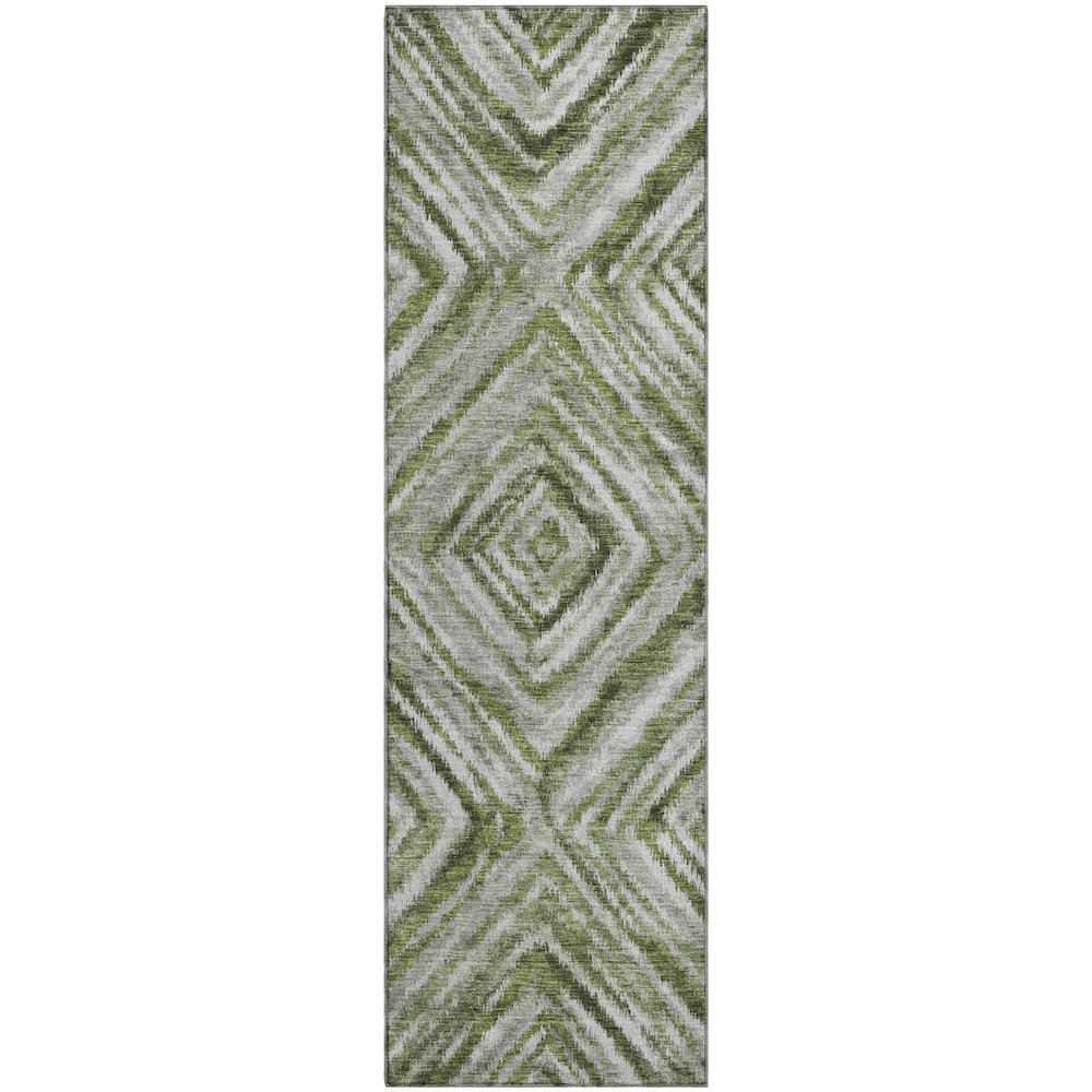 Premium Machine Washable Mayfield AMF781 Aloe 2'3" x 7'6" Runner Rug. Picture 1
