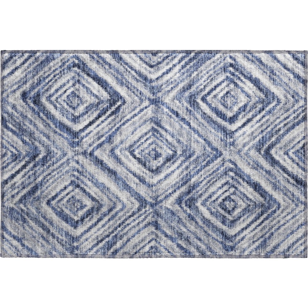 Premium Machine Washable Mayfield AMF781 Blue 1'8" x 2'6" Rug. Picture 1