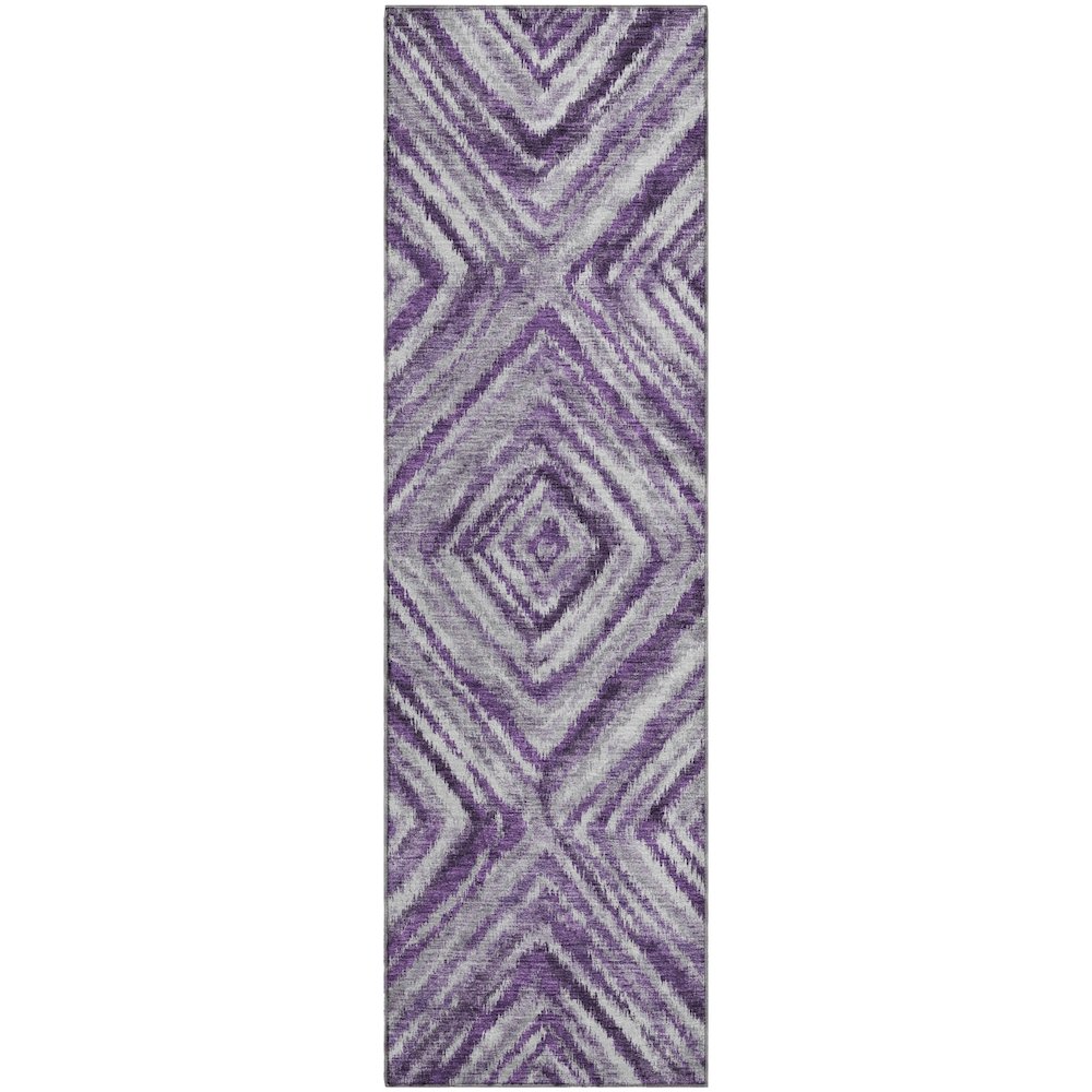 Premium Machine Washable Mayfield AMF781 Purple 2'3" x 7'6" Runner Rug. Picture 1