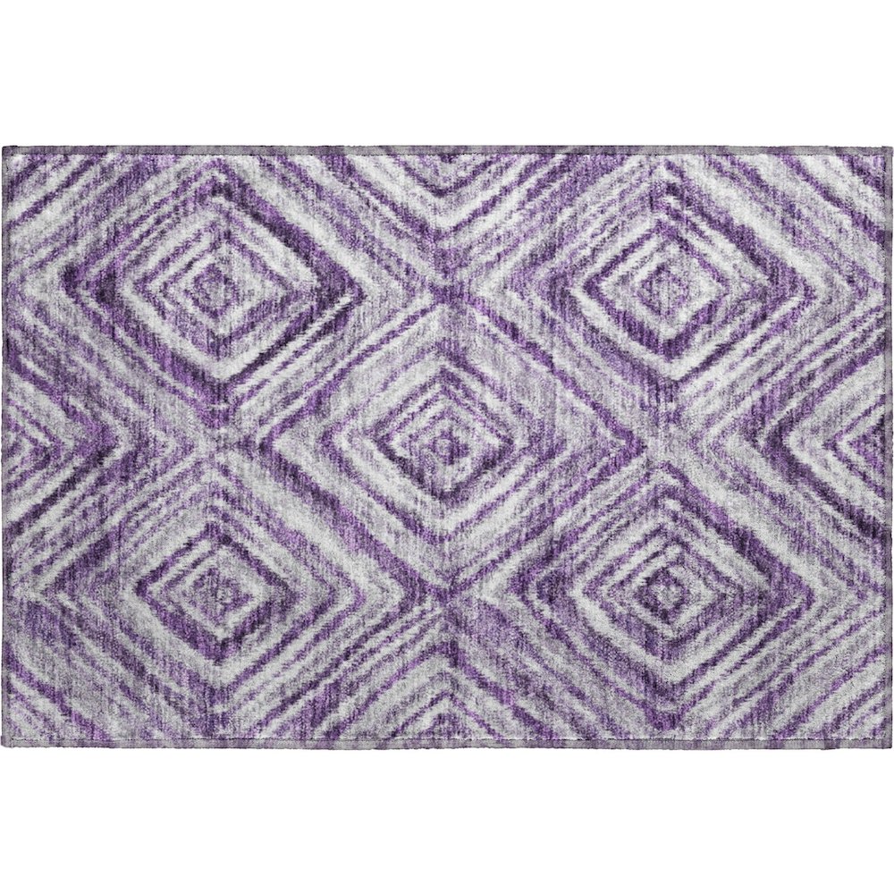 Premium Machine Washable Mayfield AMF781 Purple 1'8" x 2'6" Rug. Picture 1
