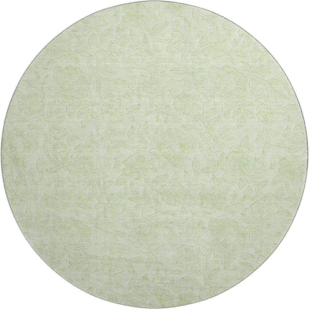 Premium Machine Washable Mayfield AMF782 Aloe 8' x 8' Round Rug. Picture 1