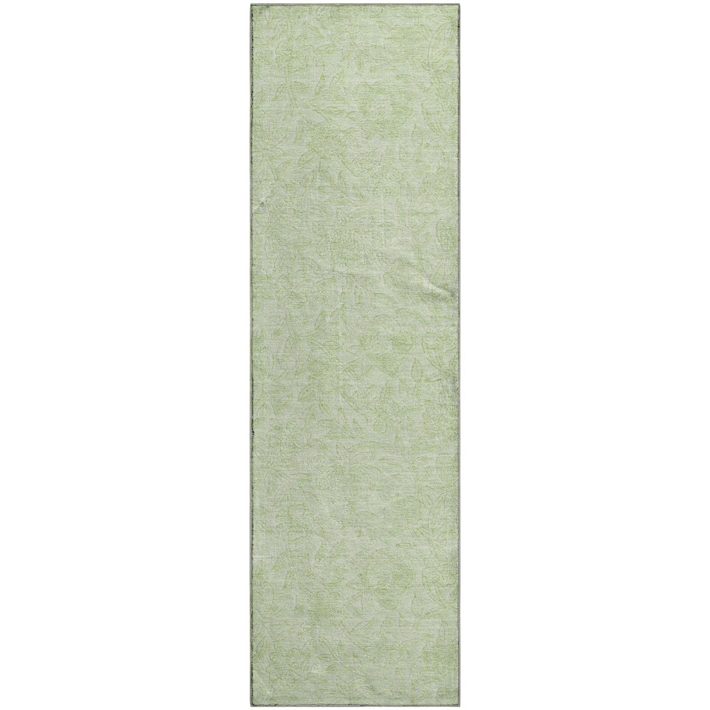 Premium Machine Washable Mayfield AMF782 Aloe 2'3" x 7'6" Runner Rug. Picture 1