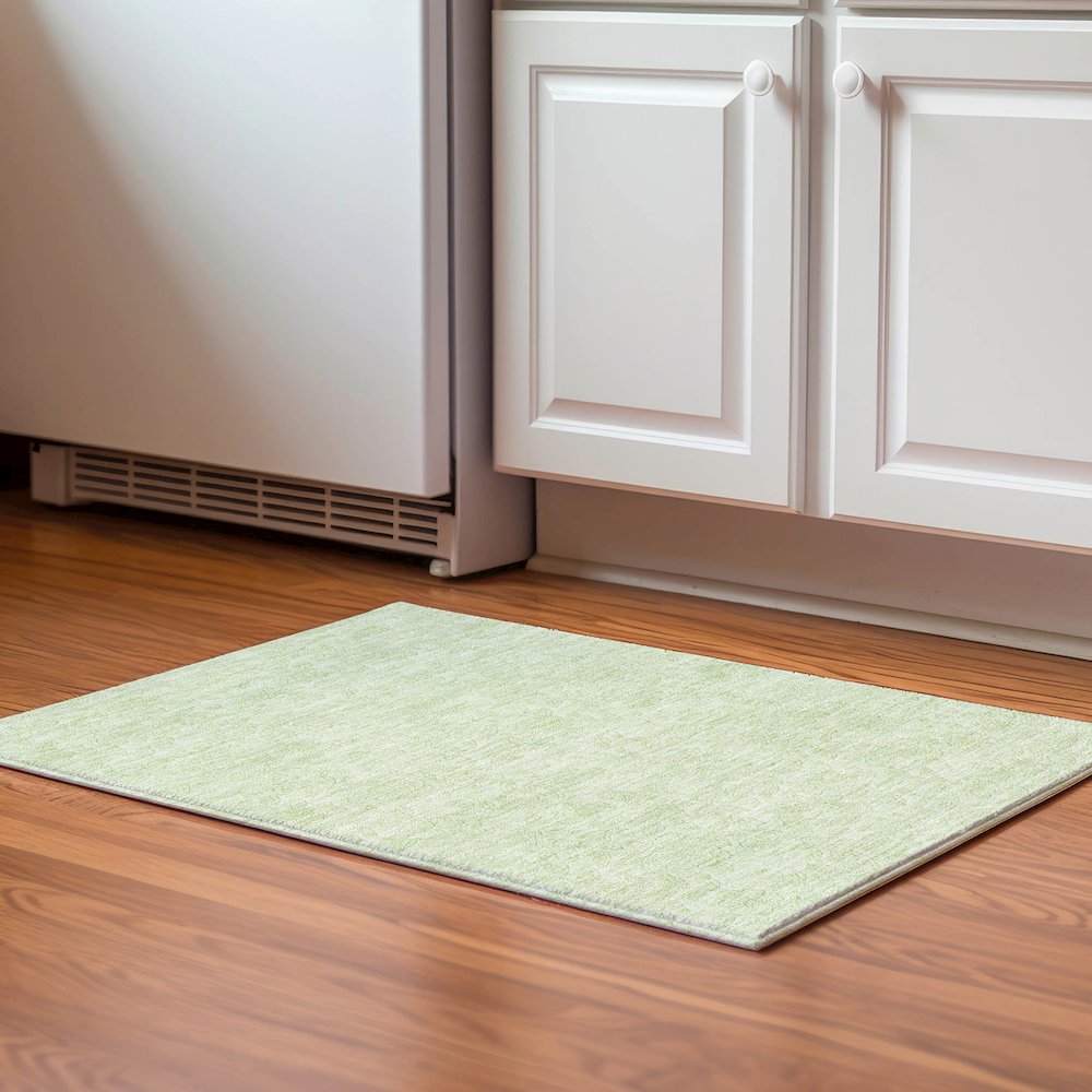 Premium Machine Washable Mayfield AMF782 Aloe 1'8" x 2'6" Rug. Picture 5