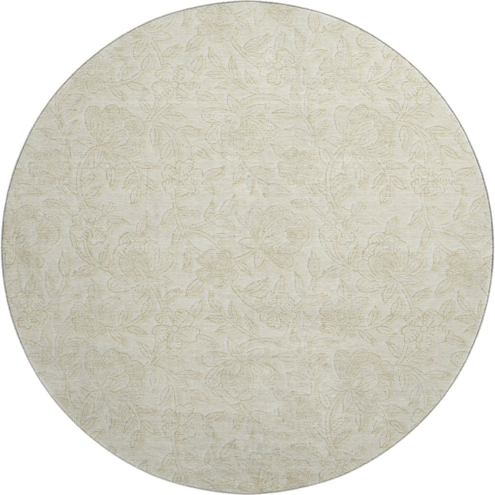 Premium Machine Washable Mayfield AMF782 Ivory 8' x 8' Round Rug. Picture 1