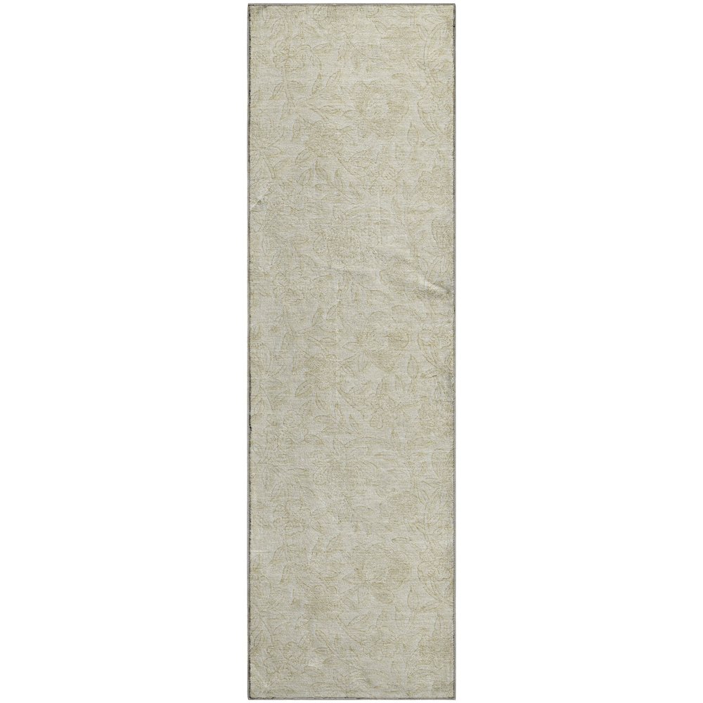 Premium Machine Washable Mayfield AMF782 Ivory 2'3" x 7'6" Runner Rug. Picture 1