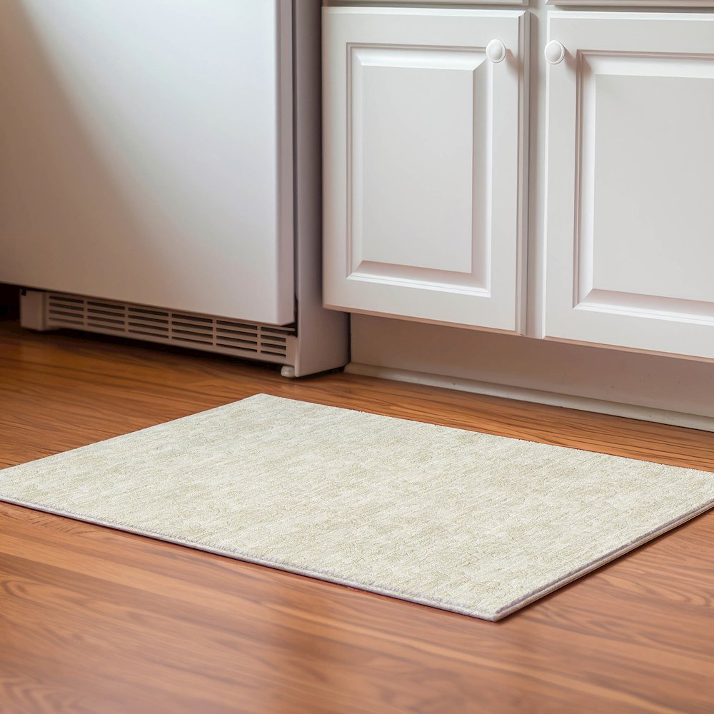 Premium Machine Washable Mayfield AMF782 Ivory 1'8" x 2'6" Rug. Picture 5