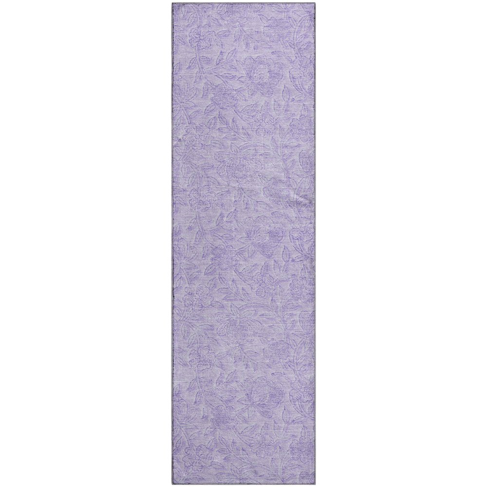 Premium Machine Washable Mayfield AMF782 Lilac 2'3" x 7'6" Runner Rug. Picture 1