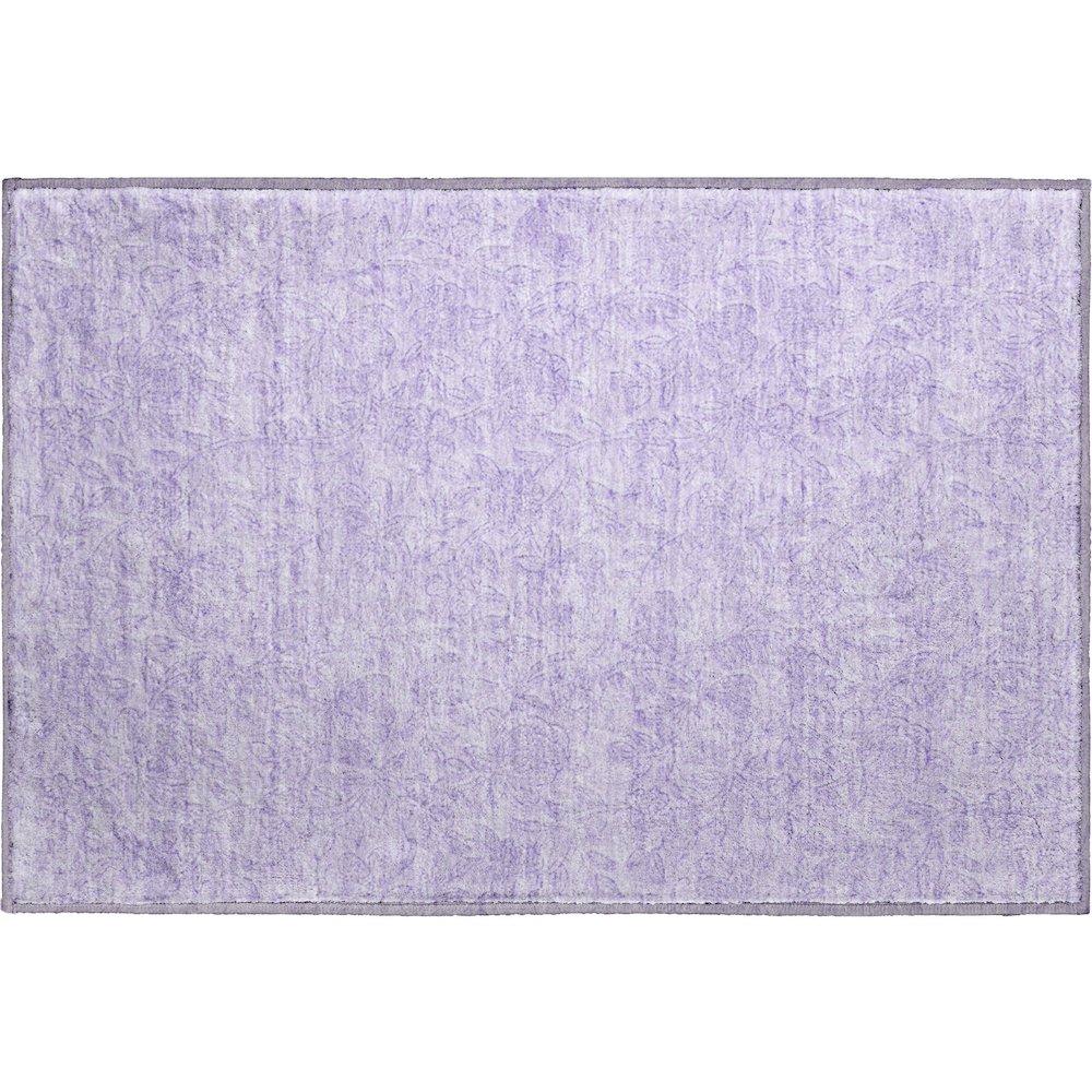 Premium Machine Washable Mayfield AMF782 Lilac 1'8" x 2'6" Rug. Picture 1