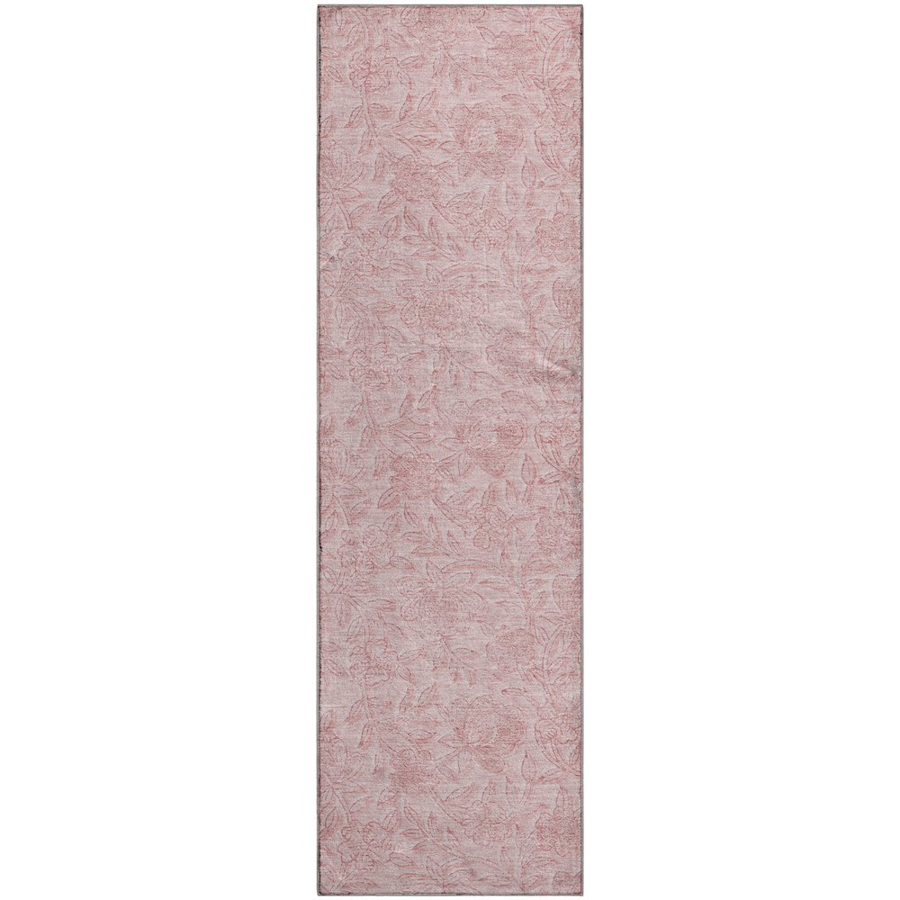 Premium Machine Washable Mayfield AMF782 Pink 2'3" x 7'6" Runner Rug. Picture 1