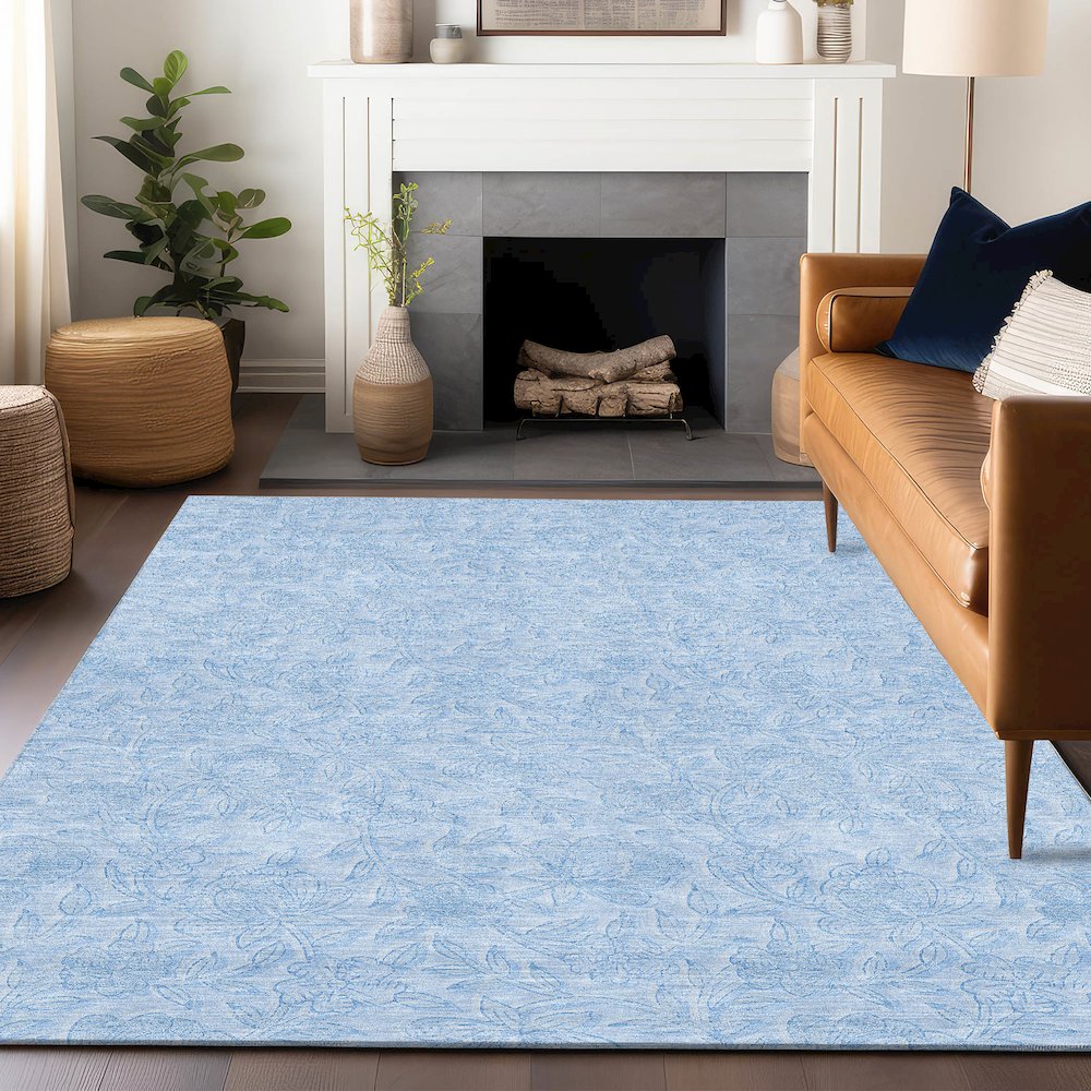 Premium Machine Washable Mayfield AMF782 Sky 2'6" x 3'10" Rug. Picture 6