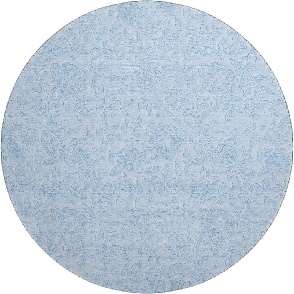 Premium Machine Washable Mayfield AMF782 Sky 8' x 8' Round Rug. Picture 1