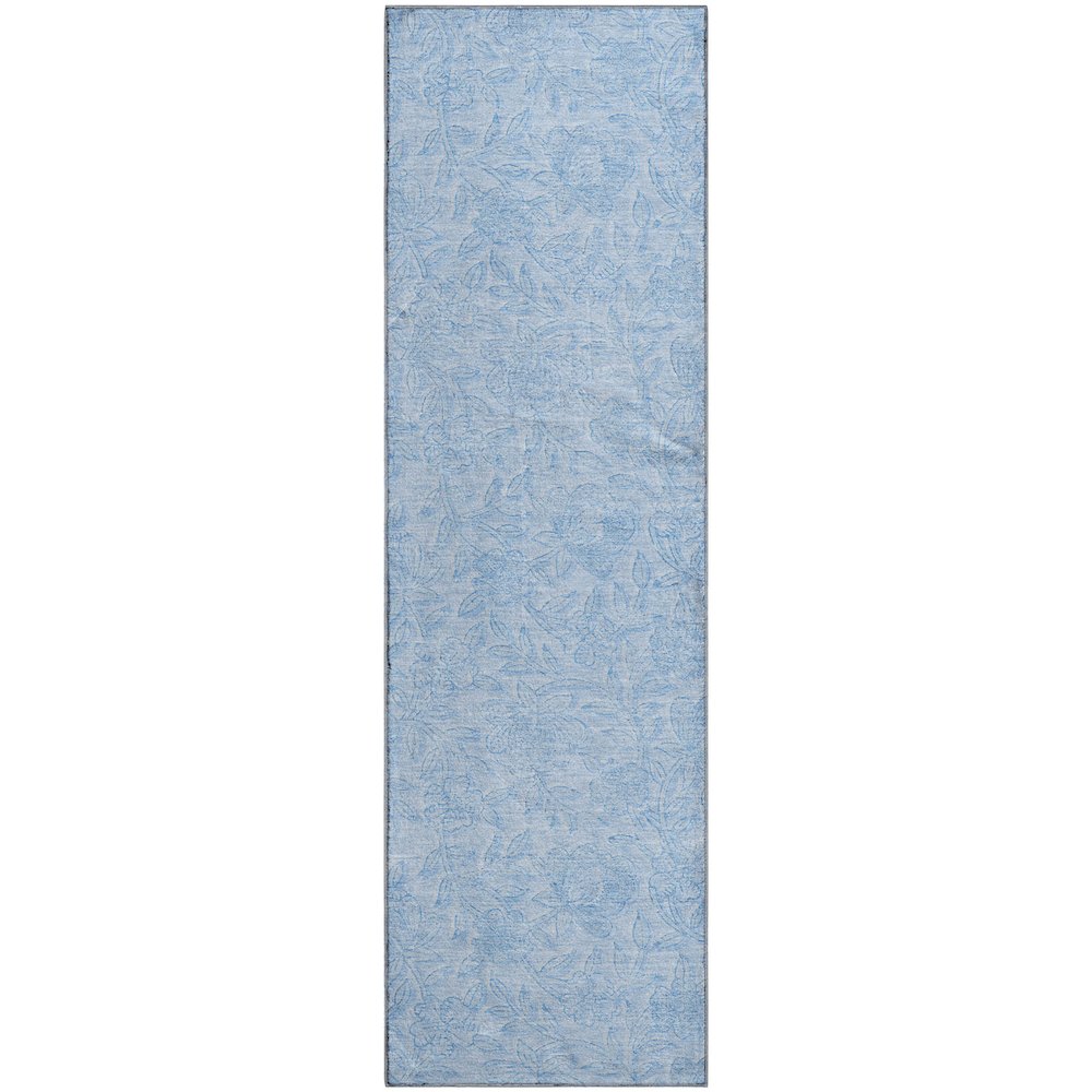 Premium Machine Washable Mayfield AMF782 Sky 2'3" x 7'6" Runner Rug. Picture 1