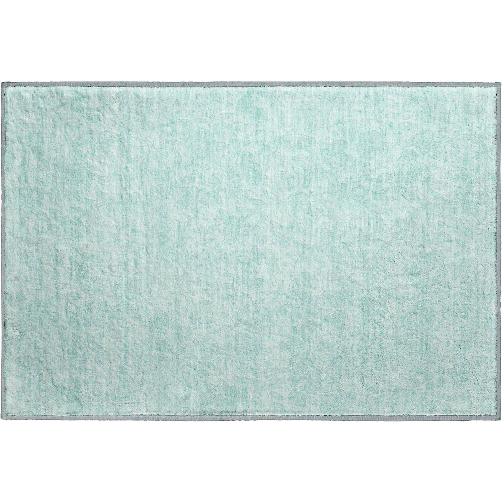 Premium Machine Washable Mayfield AMF782 Teal 1'8" x 2'6" Rug. Picture 1