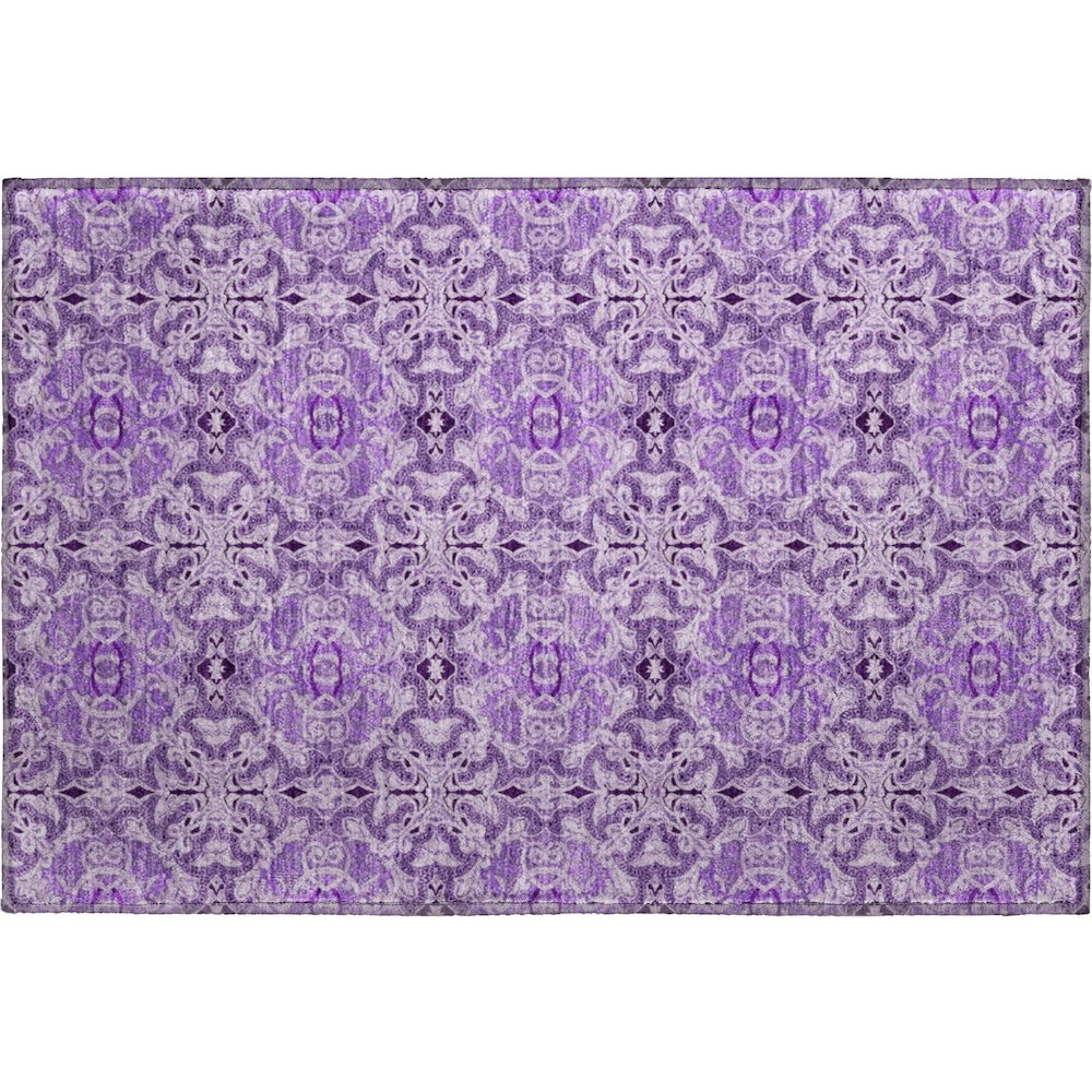 Premium Machine Washable Mayfield AMF783 Purple 1'8" x 2'6" Rug. Picture 1