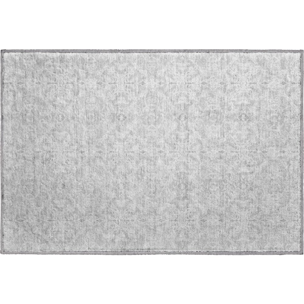 Premium Machine Washable Mayfield AMF784 Silver 1'8" x 2'6" Rug. Picture 1