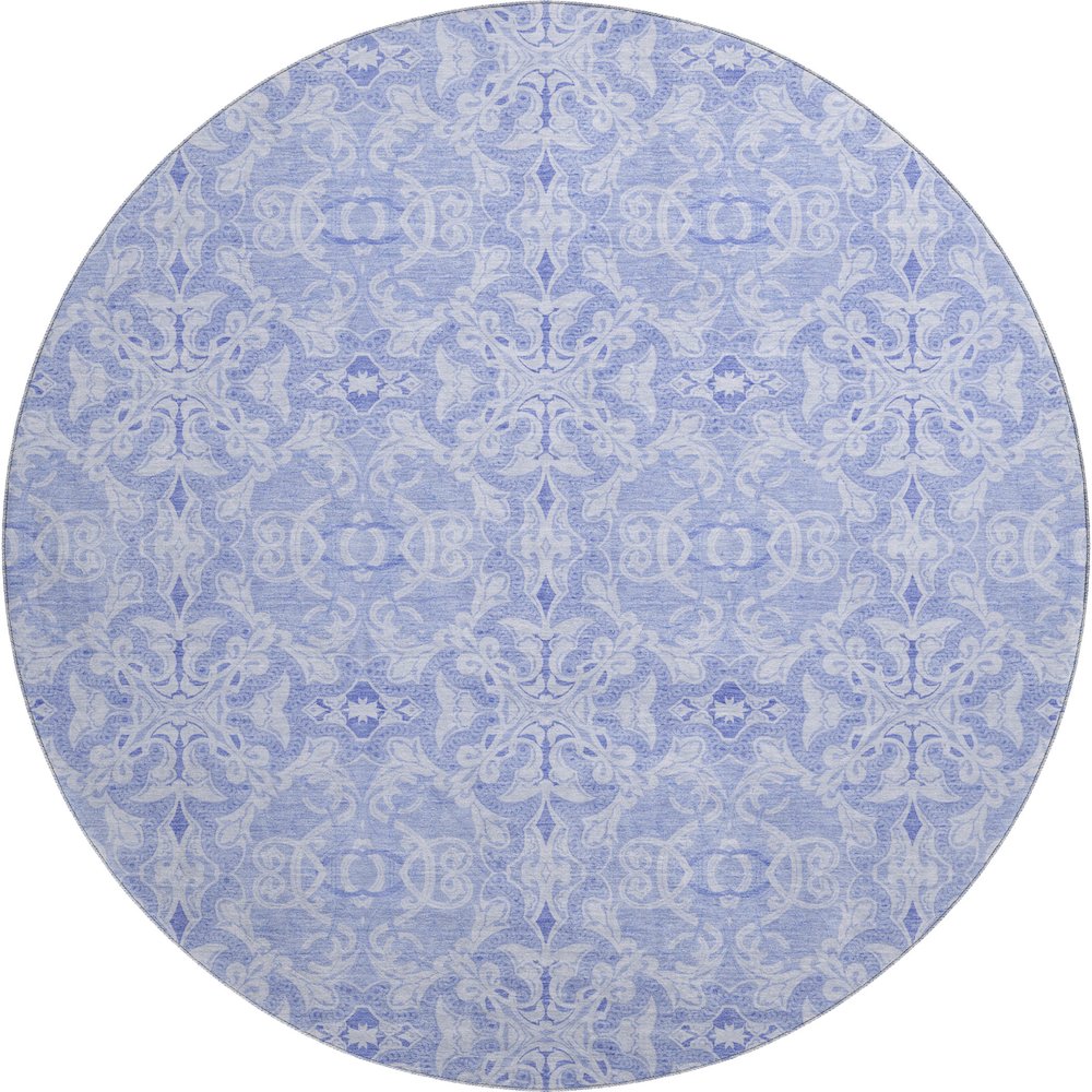 Premium Machine Washable Mayfield AMF784 Sky 8' x 8' Round Rug. Picture 1