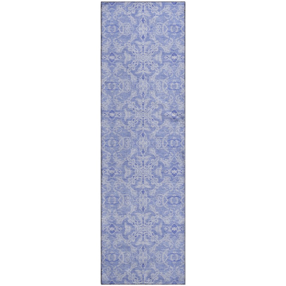 Premium Machine Washable Mayfield AMF784 Sky 2'3" x 7'6" Runner Rug. Picture 1