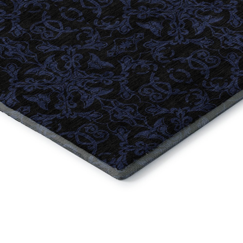 Premium Machine Washable Mayfield AMF785 Blue 1'8" x 2'6" Rug. Picture 3