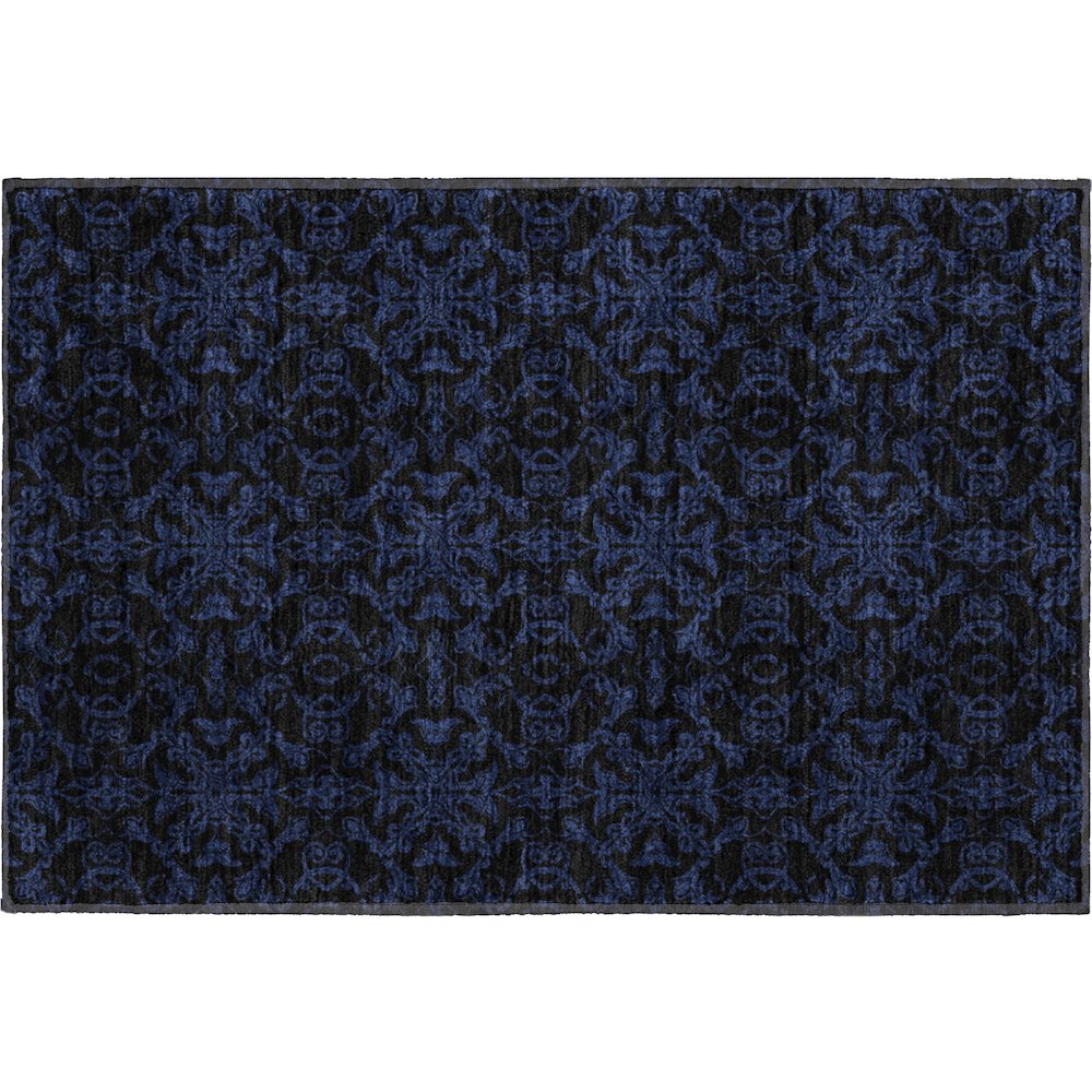 Premium Machine Washable Mayfield AMF785 Blue 1'8" x 2'6" Rug. Picture 1