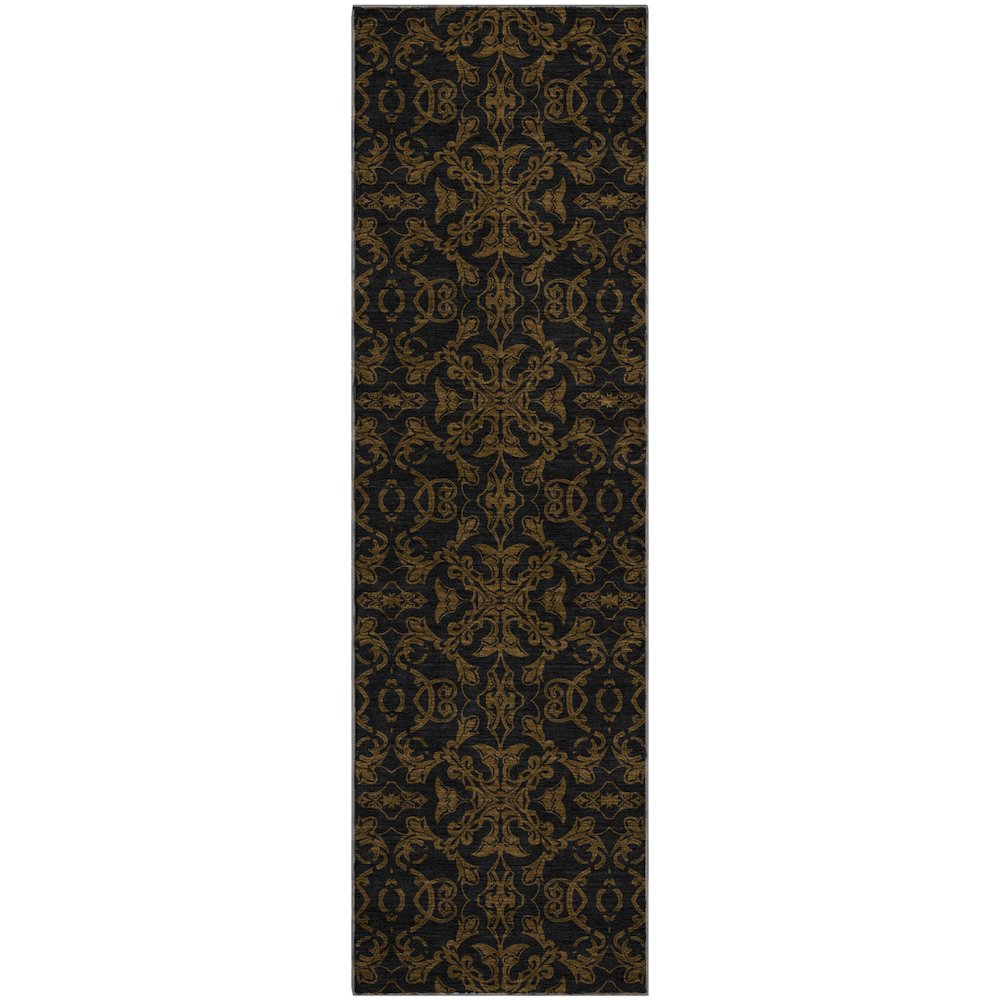 Premium Machine Washable Mayfield AMF785 Brown 2'3" x 7'6" Runner Rug. Picture 1