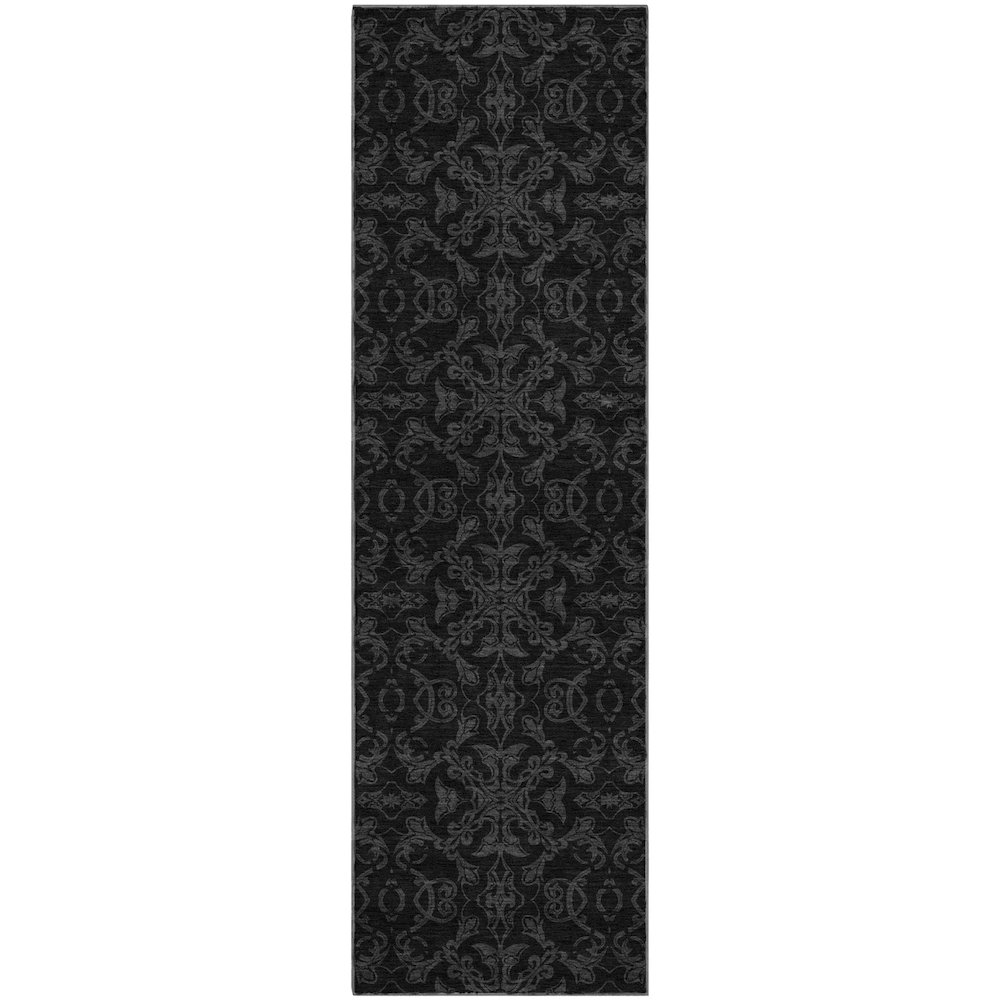 Premium Machine Washable Mayfield AMF785 Gray 2'3" x 7'6" Runner Rug. Picture 1