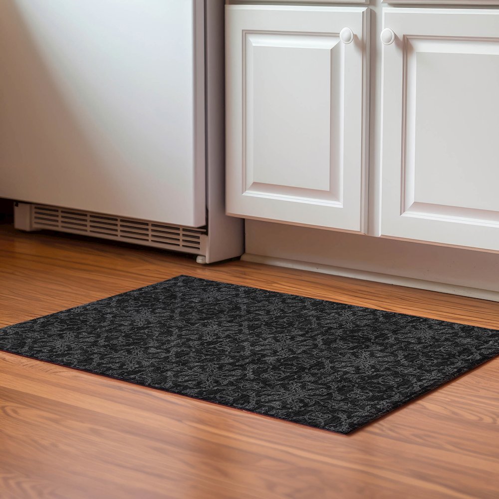 Premium Machine Washable Mayfield AMF785 Gray 1'8" x 2'6" Rug. Picture 5