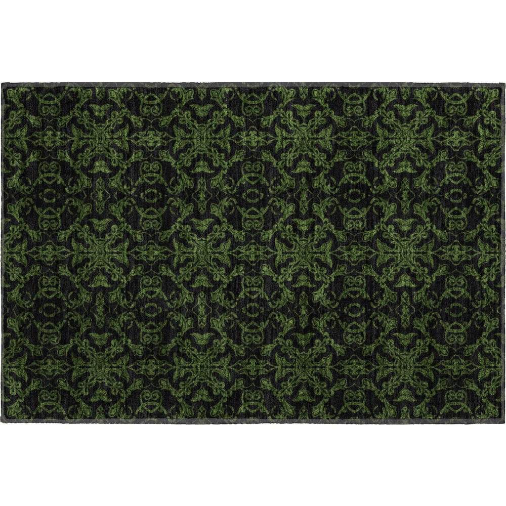 Premium Machine Washable Mayfield AMF785 Olive 1'8" x 2'6" Rug. Picture 1