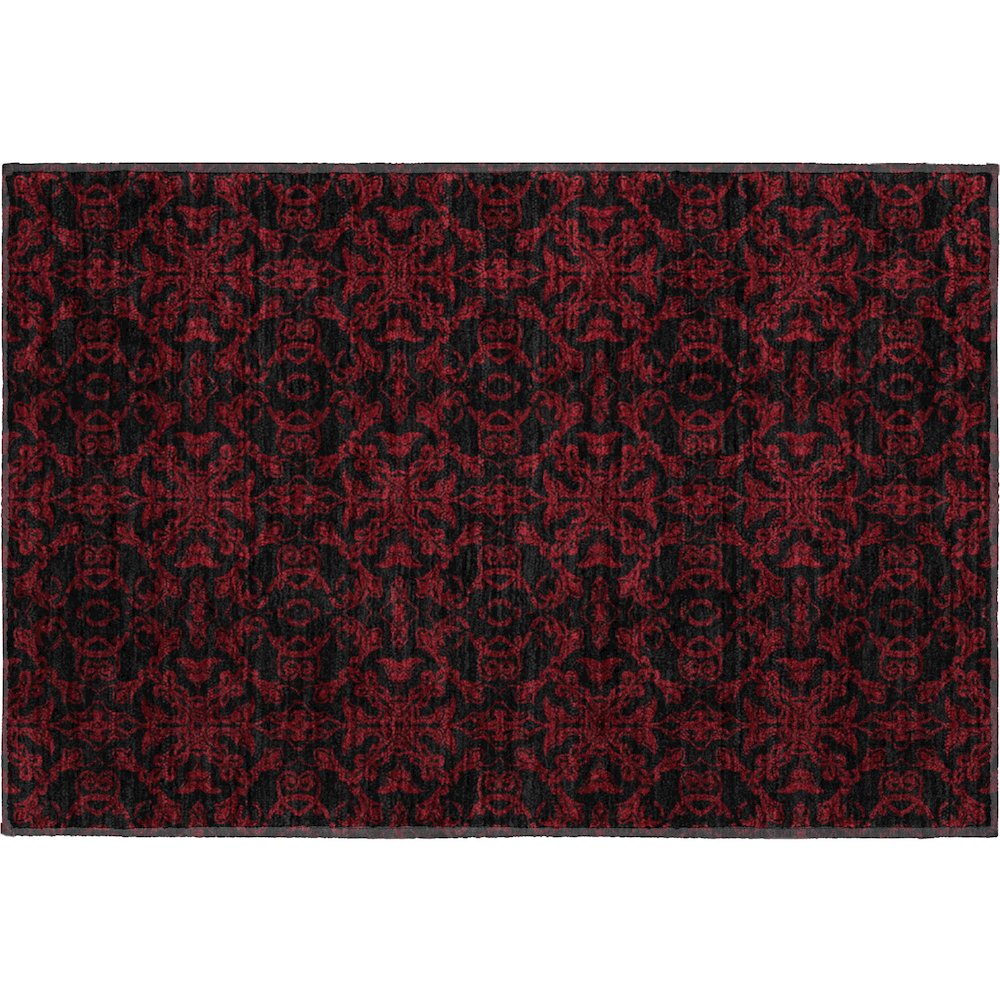 Premium Machine Washable Mayfield AMF785 Red 1'8" x 2'6" Rug. Picture 1