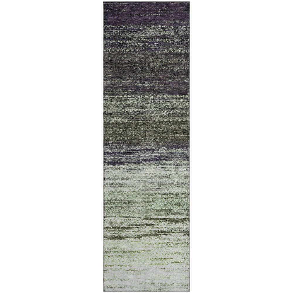 Premium Machine Washable Mayfield AMF786 Green 2'3" x 7'6" Runner Rug. Picture 1